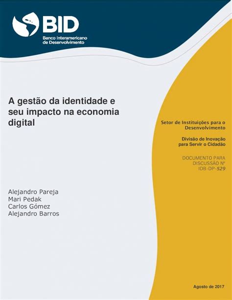 Pdf A Gest O Da Identidade E Seu Impacto Na Economia