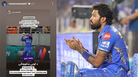 Mohammad Nabi Shares Instagram Story Criticising Hardik Pandya's ...