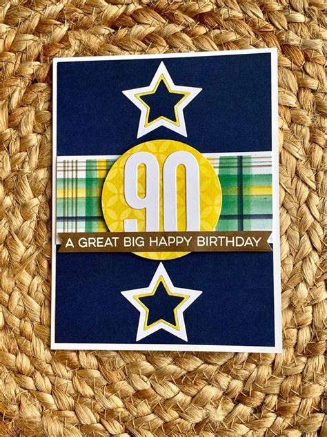 90th Birthday Card. Birthday Card. Plaid Birthday Card. Happy 90th ...