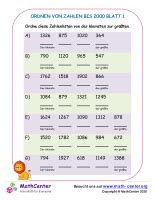 Mehrstellige Zahlen Arbeitsbl Tter Mathematik Aktivit Ten