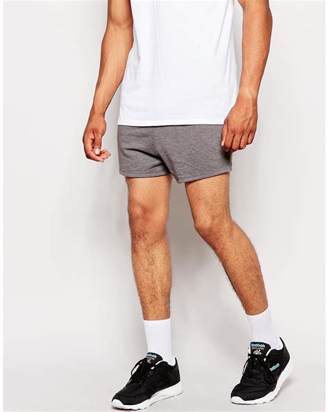 ASOS Jersey Shorts In Extreme Short Length In Gray For Men Lyst