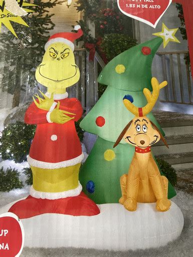 6 Ft Tall Grinch & Max Christmas Airblown Scene