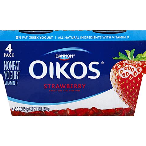 Oikos Fruit On The Bottom Strawberry Yogurt Oz Cups Count