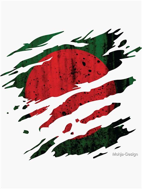 Bangladesh National Flag Scratches Cracks Sticker For Sale By Mohja Design Redbubble