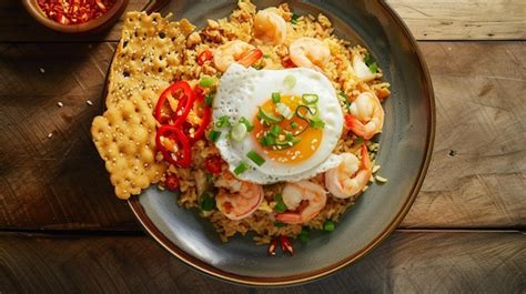 Premium Photo Nasi Goreng Indonesian Fried Rice With Fried Egg Chili