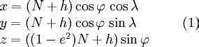 Ellipsoidal and Cartesian Coordinates Conversion - Navipedia