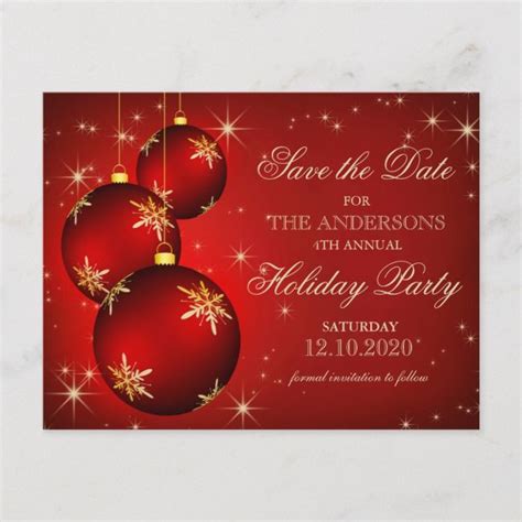 Christmas Or Holiday Party Save The Date Postcard