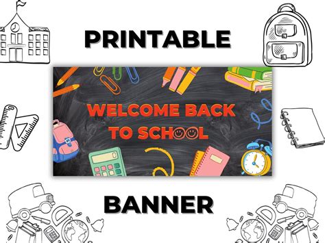 Chalkboard Back to School Sign Instant Download Printable - Etsy