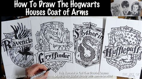 Hogwarts Houses Drawing Easy