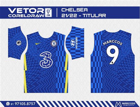 Arte Vetor Camisa Chelsea 2021 2022 Titular No Elo7 Marccos Designer