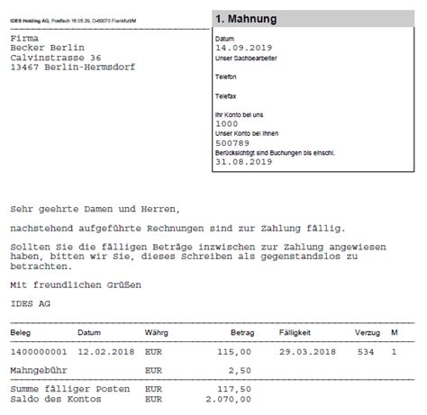 SAP Mahnung Per Mail Versenden ERP Add On