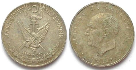 Silbermünze 15g TÜRKEI 10 Lira 1960 Acheter sur Ricardo