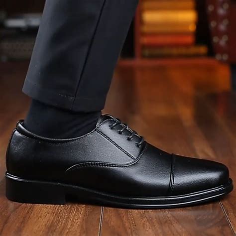 Men's Business Casual Leather Shoes Men Formal Black Leather Shoes ...