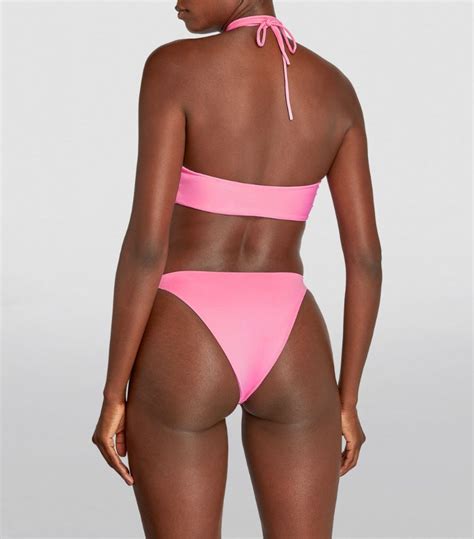 Womens Magda Butrym Pink Wrap Around Bikini Top Harrods UK