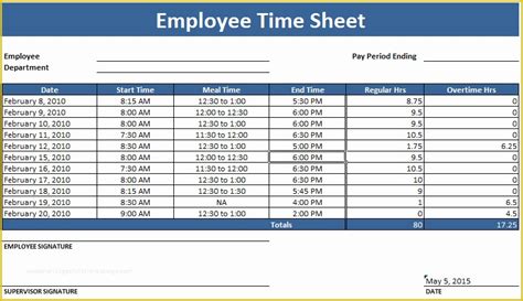 Excel Weekly Timesheet