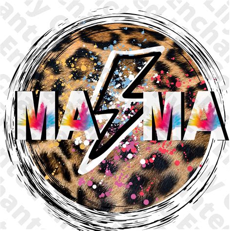 Mama Lightning Bolt Leopard Cheetah Print Sublimation Designs Etsy