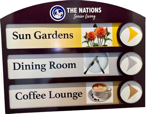 Innovative Senior Living Signage Solutions Dandp Custom Lights And