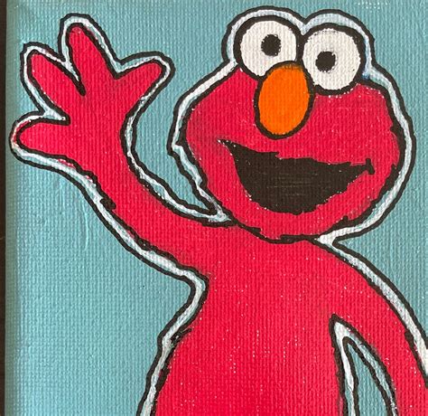 Hand-painted Elmo Art - Etsy