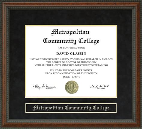 Metropolitan Community College Diploma Frame: Wordyisms