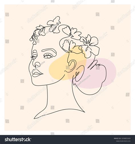 Continuous Line Drawing Beauty Woman Face Stock Vector Royalty Free