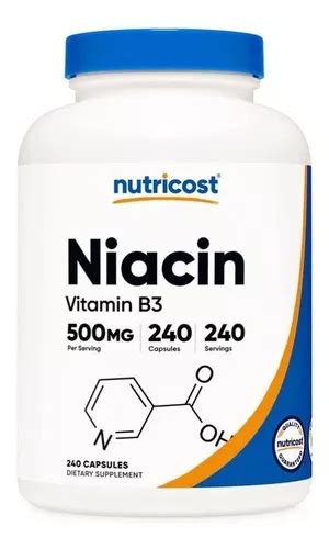 Complexo De Niacina 500 Mg 240 Cps Niancina Vitamina B3 Nutricost Sabor