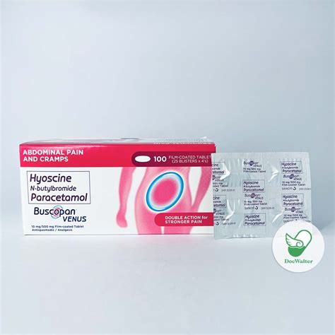 Buscopan Venus Hyoscine 10mg Paracetamol 500mg DocWalter Pharmacy