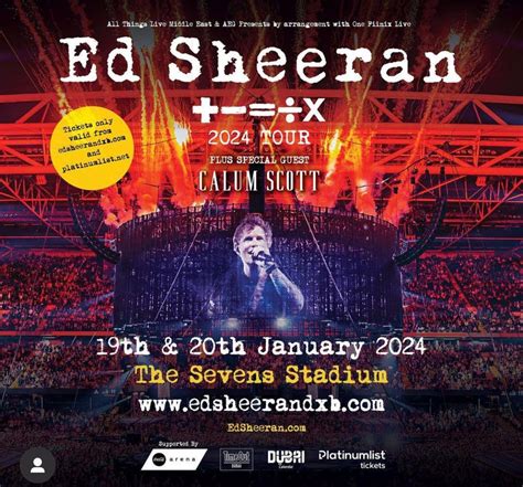 Ed Sheeran Tickets Jan 19th Dubai U Sufficient Stand 708