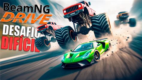 Fugindo De Monster Trucks Descendo O Morro A Km H No Beamng Drive