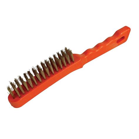 Silverline Brassed Wire Brush Plastic 4 Row Teign Hardware