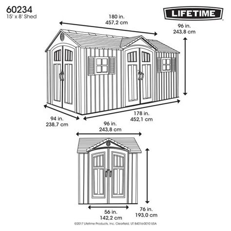 Lifetime X Ft Storage Shed Kit Dual Entry Storage Shed