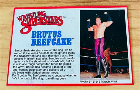 Brutus Beefcake Rookie 1985 WWF Wrestling Superstars LJN Bio Card WWE