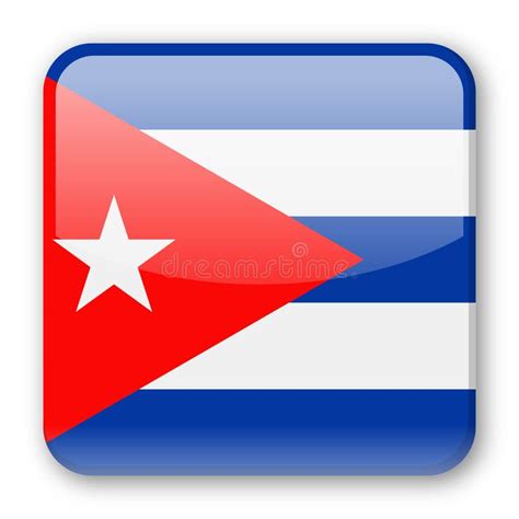 Cuba Flag Vector Square Icon Stock Illustration Illustration Of Cuba