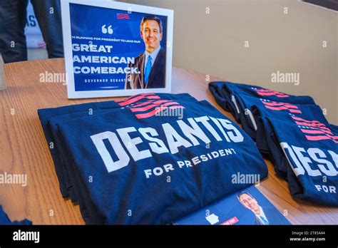 Des Moines Ia Usa 17th Nov 2023 Campaign T Shirts On Display At