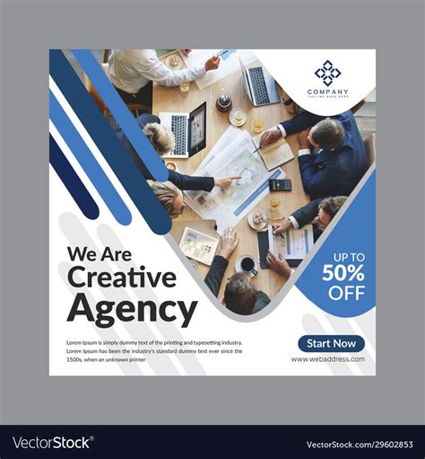 Agency Social Media Post Design Template Vector Image