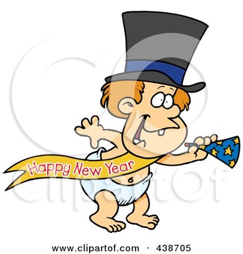 Royalty-Free (RF) Clip Art Illustration of a Cartoon New Years Baby ...