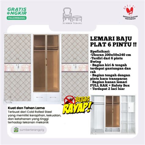 Jual Lemari Pakaian Plat Besi Jumbo Pintu Lemari Baju Steel Wardrobe