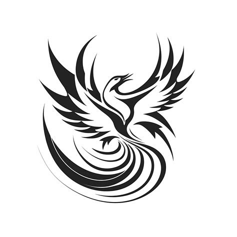 Phoenix Black And White Logo. AI Generated 21756783 Stock Photo at Vecteezy