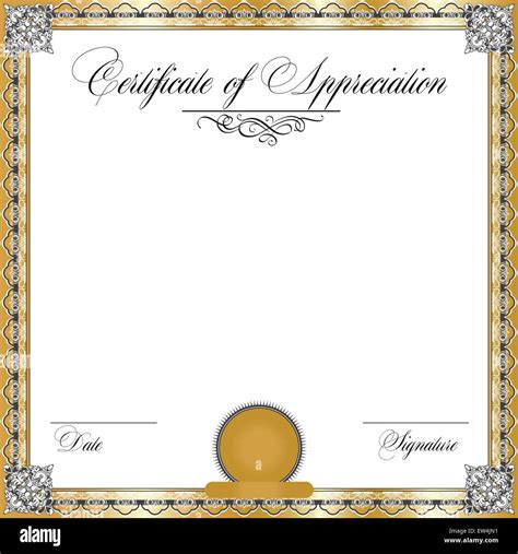 Vintage Certificate Of Appreciation With Ornate Elegant Retro Abstract