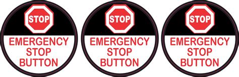 StickerTalk Emergency Stop Button Vinyl Stickers, 1 sheet of 3 stickers ...