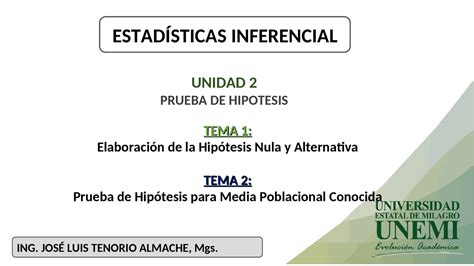 Elaboración De Hipótesis Nula Y Alternativa Slides Of Statistica