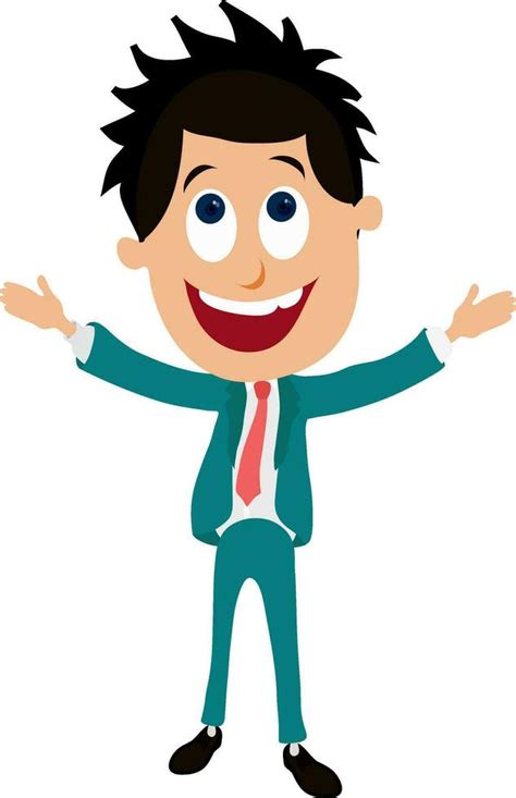 Cartoon character of a happy businessman. 25097854 Vector Art at Vecteezy