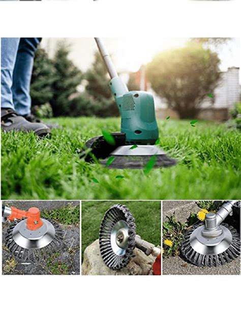 Steel Wire Wheel Garden Weed Brush Lawn Mower Grass Eater Trimmer Brush Cutter Tools Garden