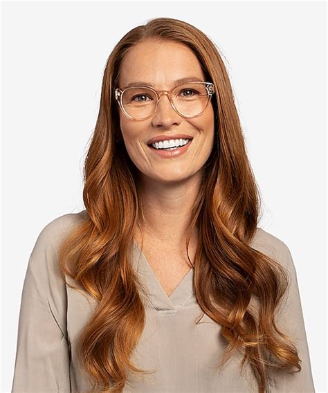 Sarah Round Clear Brown Glasses For Women Eyebuydirect Canada