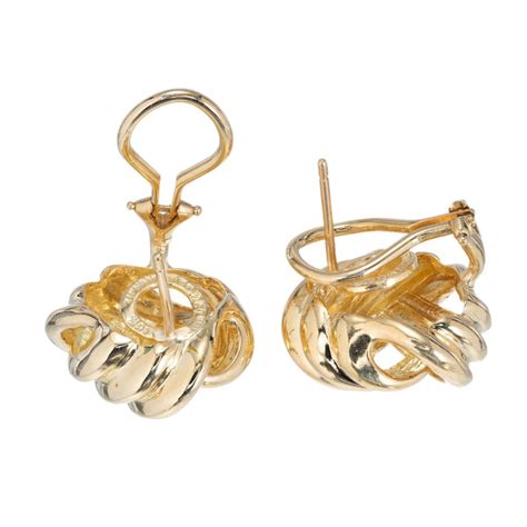 Tiffany and Co. Yellow Gold Love Knot Earrings at 1stDibs