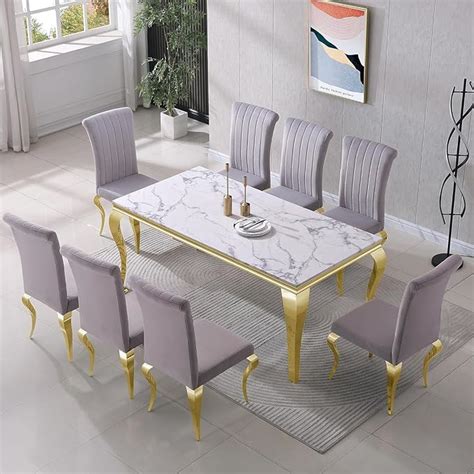 Amazon Goderfuu 70 White Marble Dining Table Rectangular Dining