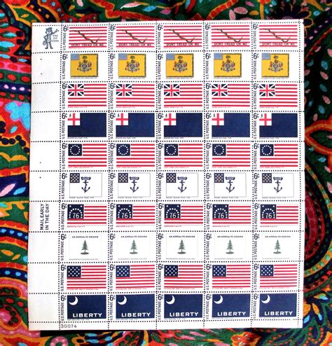 1968 Historical American Flags Stamps 6c Postage Stamps Full Etsy