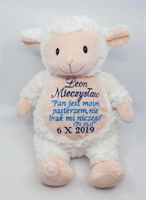 Owieczka Personalizowana Maskotka Prezent Na Chrzest M Jmisio Sklep