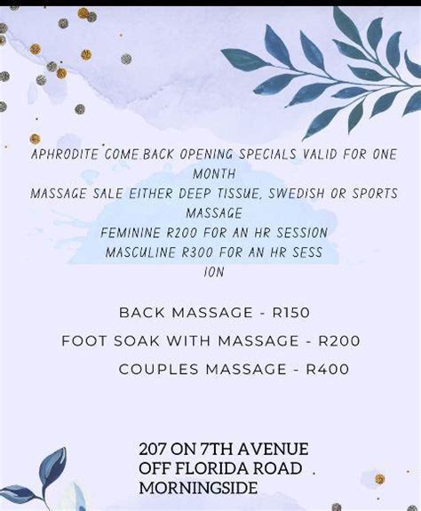 Professional Massage Therapist Special Durban