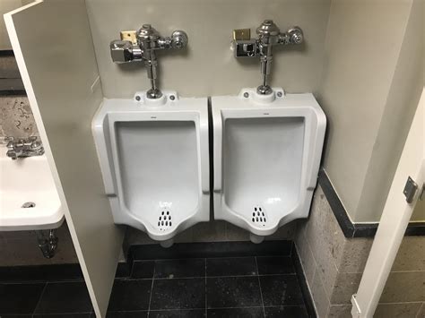 These Urinals That Are Ludicrously Close Together No Way You Could Pee In One Without Touching