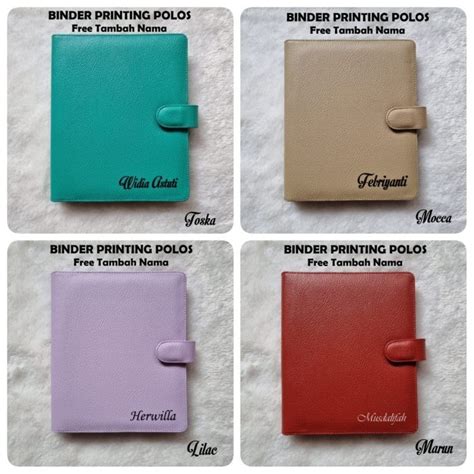 Jual Costum Nama Binder Printing Warna Polos Ukuran A5 20 Holes B5 26